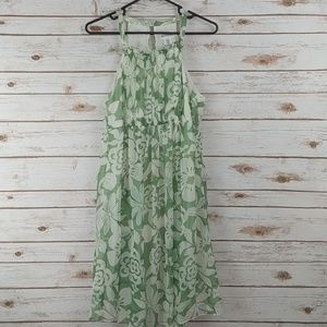 Motherhood Maternity Green White Dress Floral M